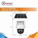 Load image into Gallery viewer, Trueview 4G Sim 4Mp PTZ Solar Sim CCTV Camera with Solar Panel, Surveillance for Agriculture, Remote Area & Construction Site