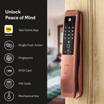 Load image into Gallery viewer, Yale YMI 70 RB - A Series, Push Pull Smart Lock, Red Bronze (Bluetooth Module and Wifi Bridge Included) Yale