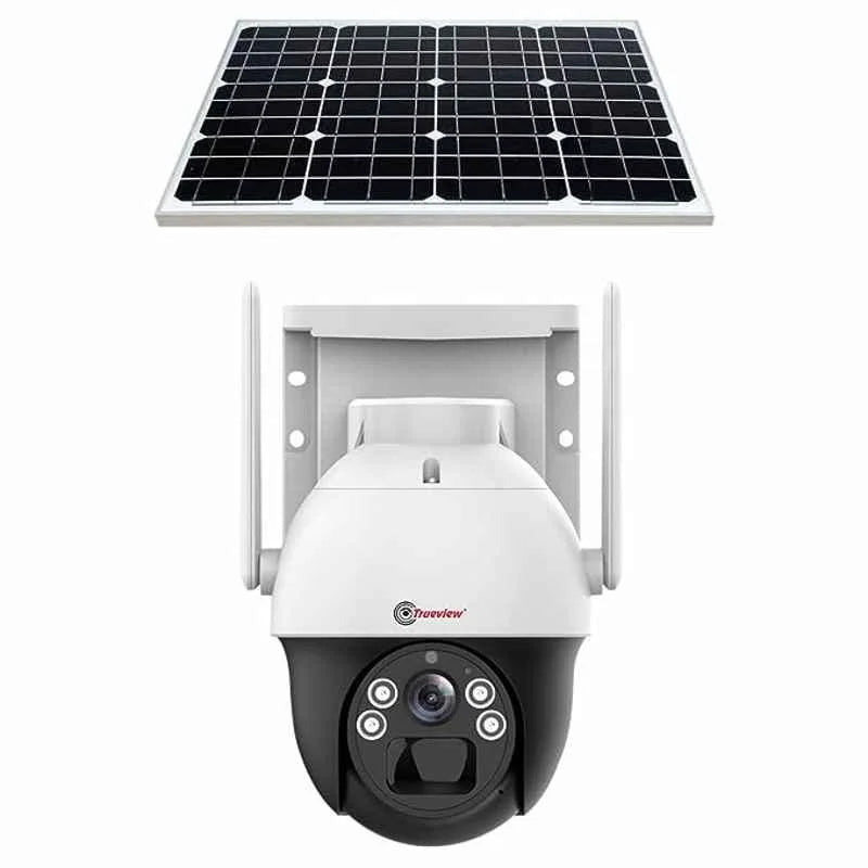 Trueview 4G Sim 4Mp PTZ Solar Sim CCTV Camera with Solar Panel, Surveillance for Agriculture, Remote Area & Construction Site