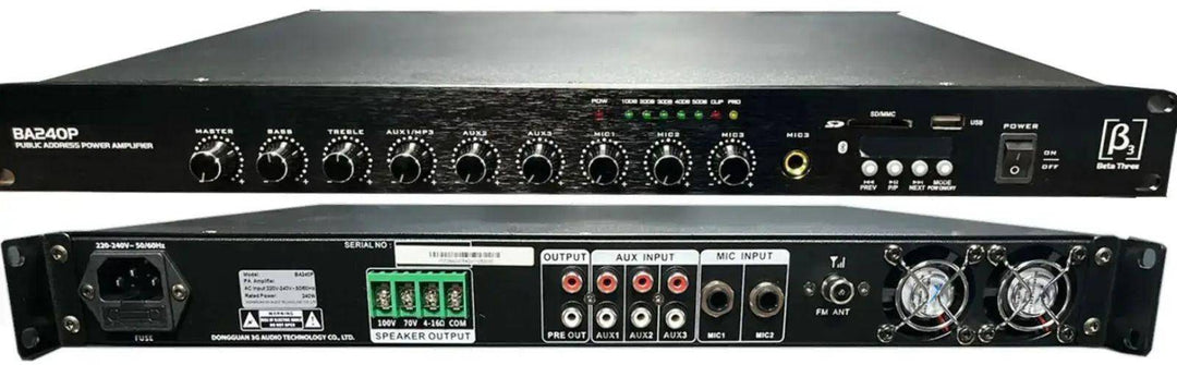Beta3 BA240P 240W PA Mixer Amplifier