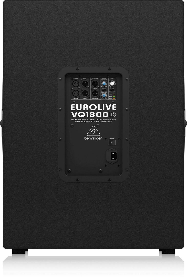 Behringer Vq1800d Professional Active 500w 18 Inches Pa Subwoofer With Built-in Stereo Crossover