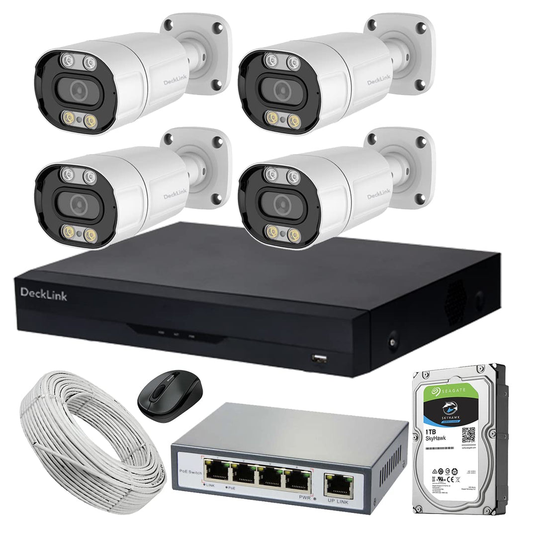 MP COLORVU WITH AUDIO IP CAMERA SET WITH CHN NVR – Plush