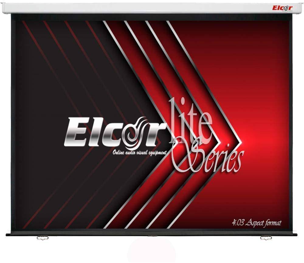 ELCOR Manual Wall series No-Auto lock System,4:03 Ratio, 8ft.height x 10ft.width 150 Inch Diagonal in HD,3D,4K technology