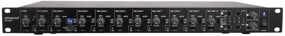 Artsound PM-2S01, Preamplifier 10 Inputs, 2 Zone Outputs