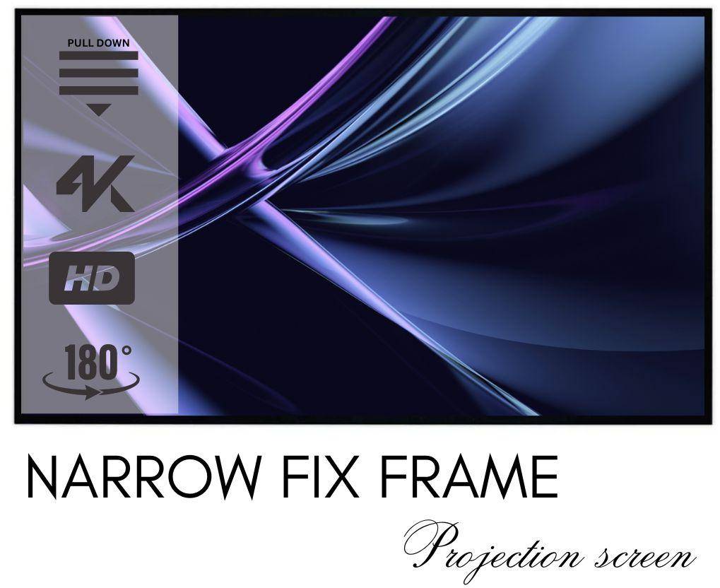 ELCOR, ezCinema Acoustically Transparent Fix frame screen 200-inch Diagonal In 16:10 Ratio, UHD/3D/4K Technology