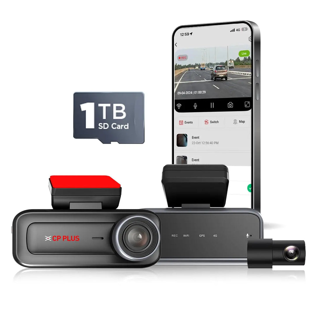 CP PLUS 4G Dashcam for Car | Full HD Front & Rear Dash Camera |  CP-H27B