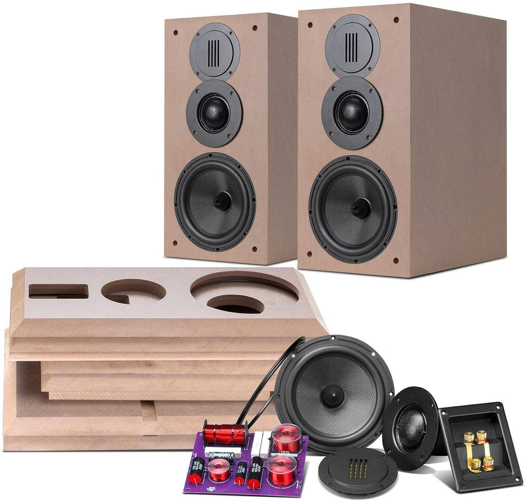 HiVi-Swans DIY 3 Way Passive Bookshelf Speakers Pair