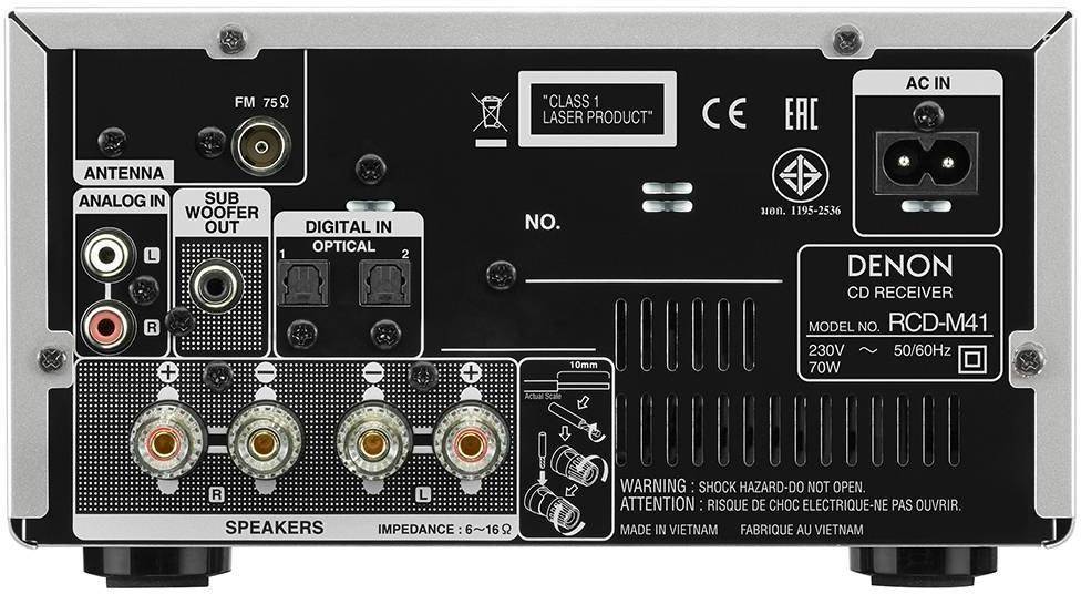 Denon Rcd-m41 Micro Desktop Hi-fi Cd Receiver With Bluetooth And Fm