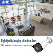 CP Plus 2MP Network Bullet Camera | Full HD 1080P | 6mm Fixed Lens | 60m Night Vision | Built-in Mic | CP-UNC-TA21L6C-Q