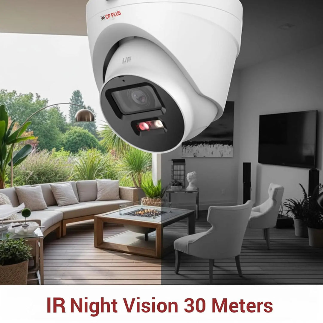 CP Plus 4MP Dual Light Dome Indoor IP Camera | Dual Light Night Vision | STQC | Built-in Mic & Speaker | CP-UNC-DA41L3B-D-LQ