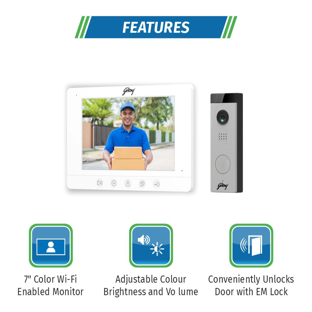 Godrej VDP SeeThru 7 Pro White Video Door Phone