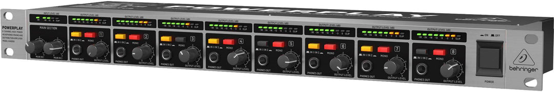 Behringer HA8000 V2 8 Channel High-Power Headphones Mixing and Distribution Amplifier