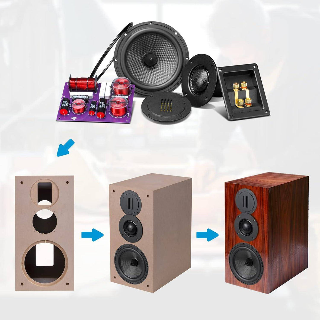 HiVi-Swans DIY 3 Way Passive Bookshelf Speakers Pair