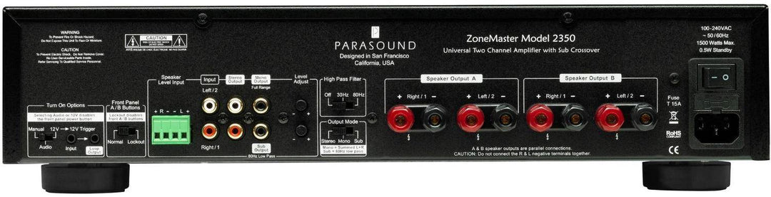 Parasound ZoneMaster® ZM2350 Stereo Power Amplifier