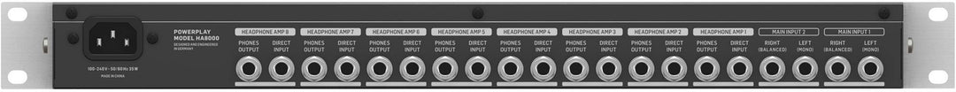 Behringer HA8000 V2 8 Channel High-Power Headphones Mixing and Distribution Amplifier