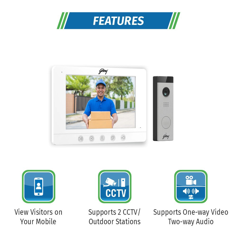 Godrej VDP SeeThru 7 Pro White Video Door Phone