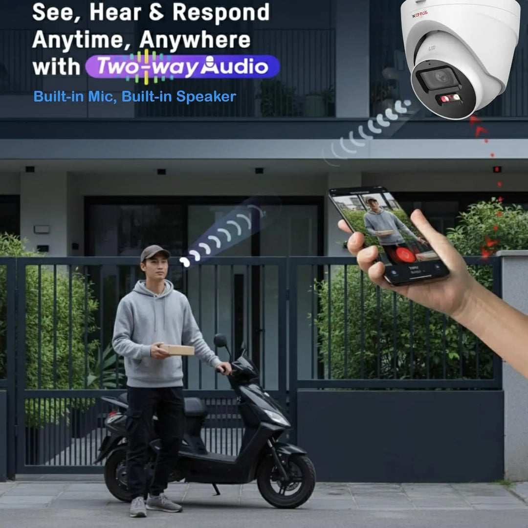 CP Plus 4MP Dual Light Dome Indoor IP Camera | Dual Light Night Vision | STQC | Built-in Mic & Speaker | CP-UNC-DA41L3B-D-LQ