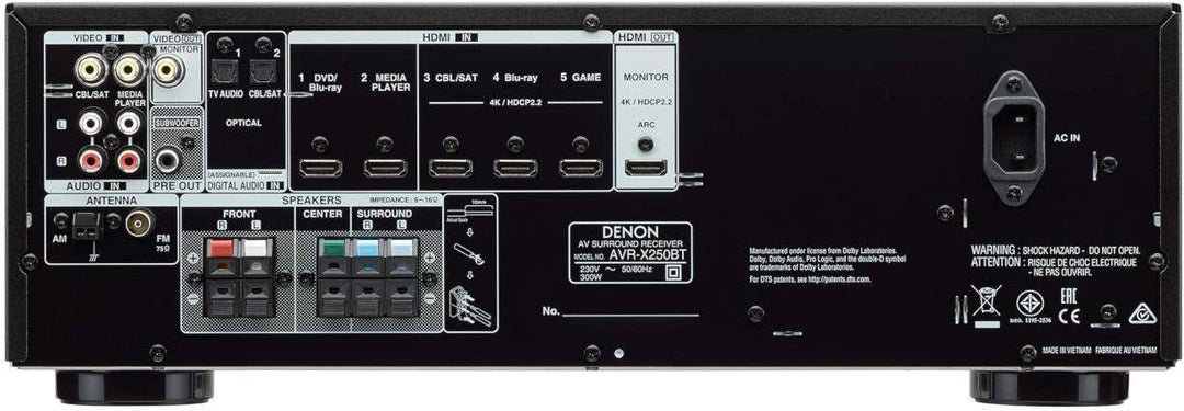 Denon Avr-x250bt 5.1 Channel 4k ultra Hd Av Receiver With Bluetooth