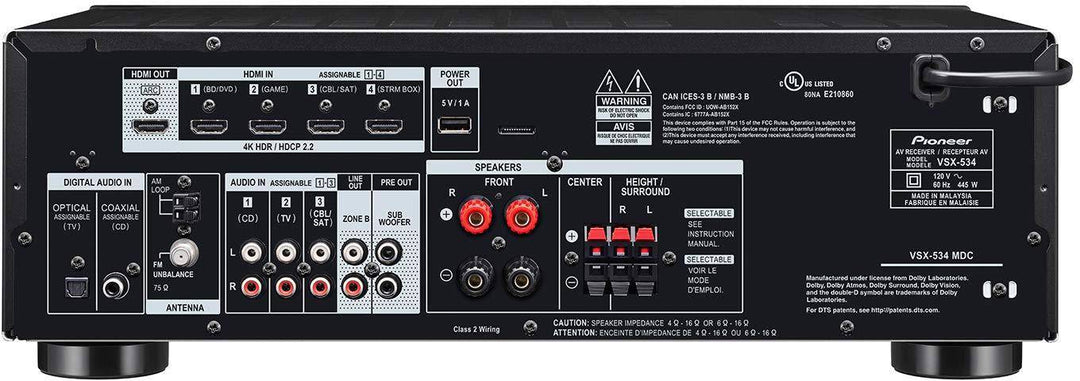 Pioneer Vsx-534 5.2-channel Av Receiver