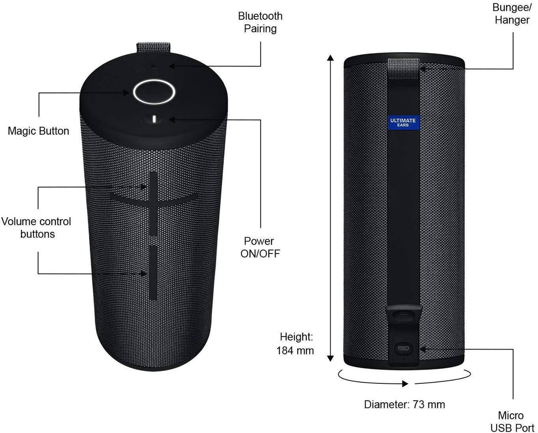 Ultimate Ears Boom 3 Portable Bluetooth Wireless Speaker Black