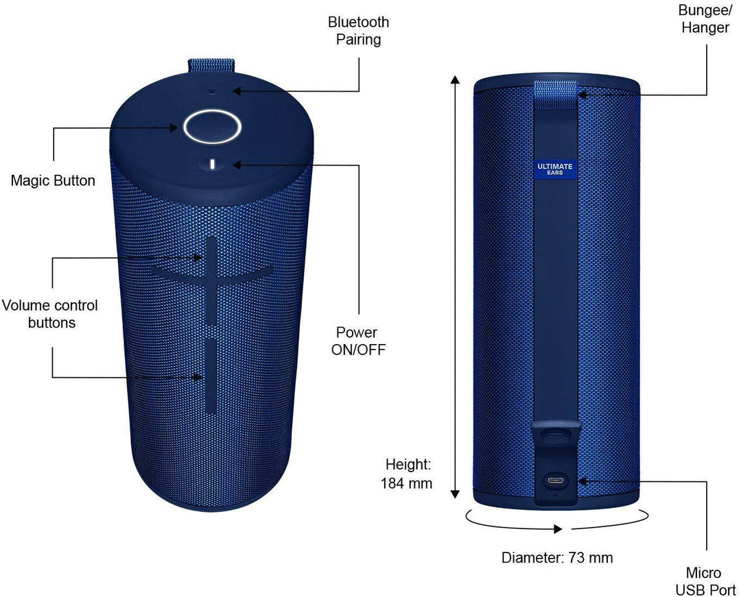 Ultimate Ears Boom 3 Portable Bluetooth Wireless Speaker Blue
