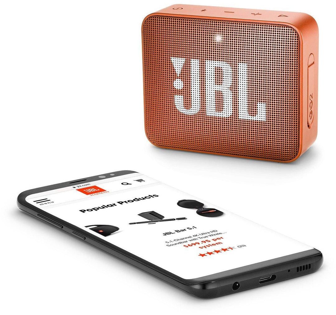 Jbl Go 2 Portable Bluetooth Waterproof Speaker With Mic Orange