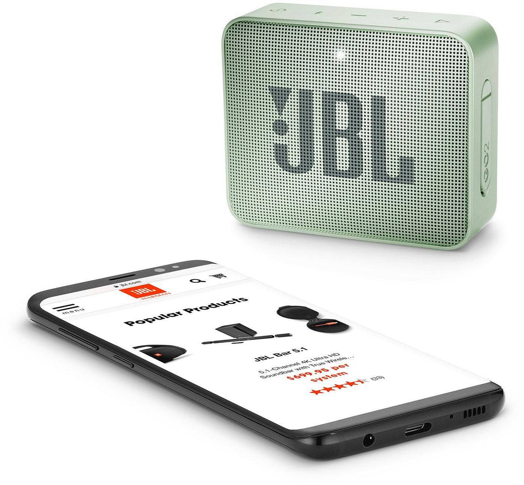 Jbl Go 2 Portable Bluetooth Waterproof Speaker With Mic Mint