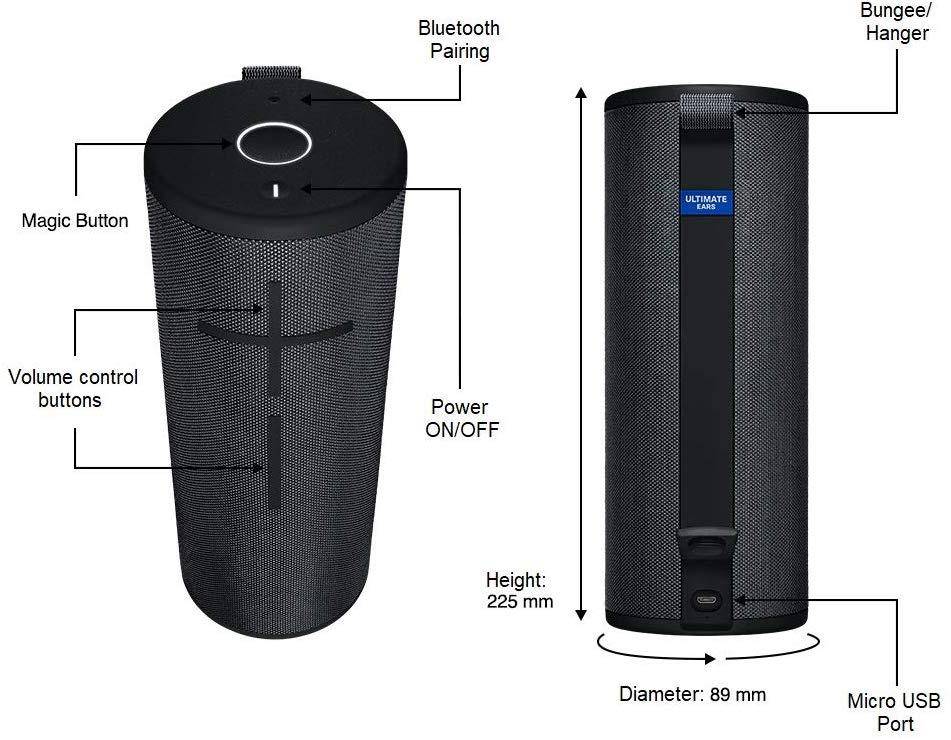 Ultimate Ears Megaboom 3 Waterproof Portable Bluetooth Speaker Black