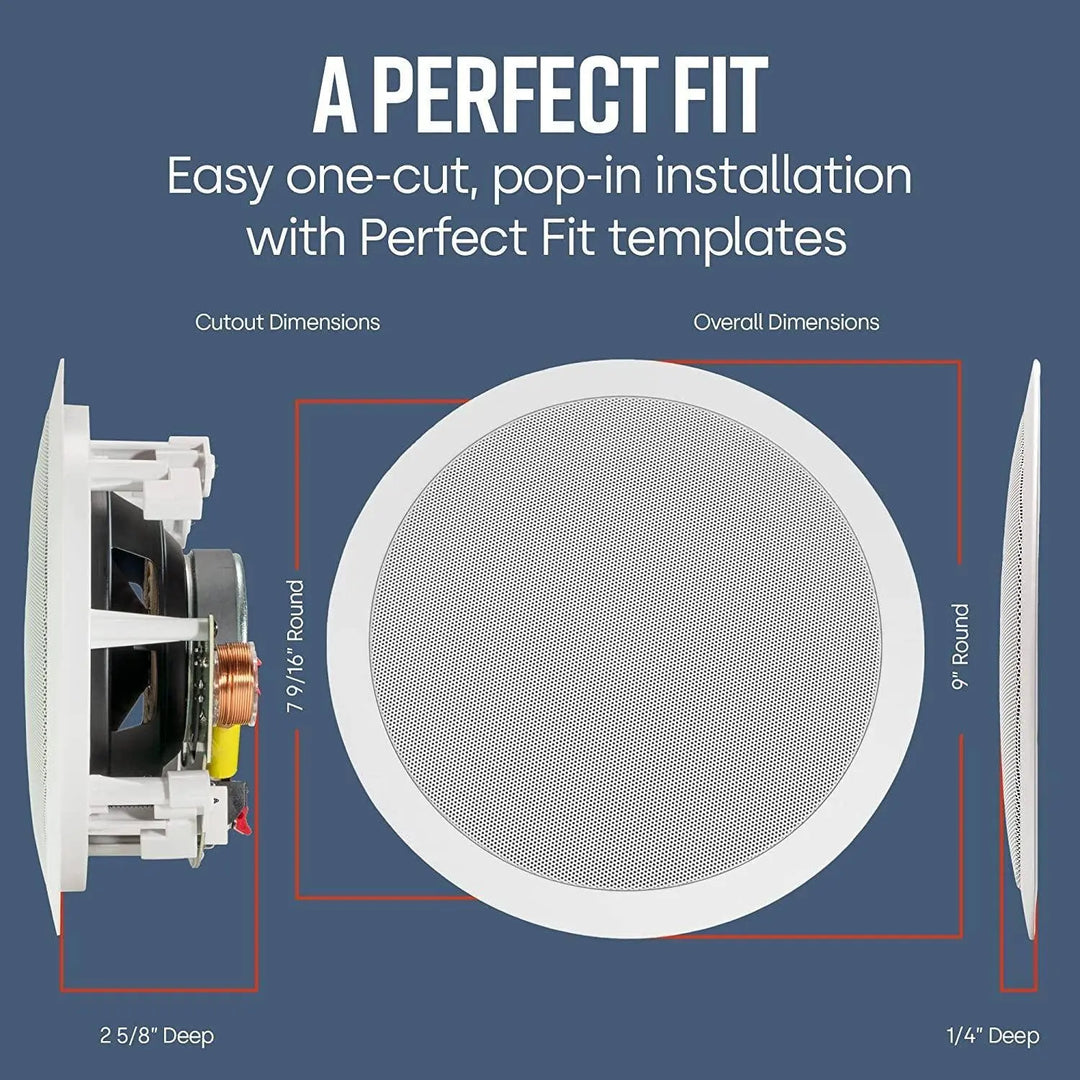 Polk Audio Rc6s Ceiling Stereo Speaker Perfect Match For Indoor/outdoor Placement Bath, Kitchen,covered Porches(each) Polk Audio