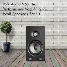 Polk Audio V65 High Performance Lightweight In-wall Rectangular Speaker(each) Polk Audio