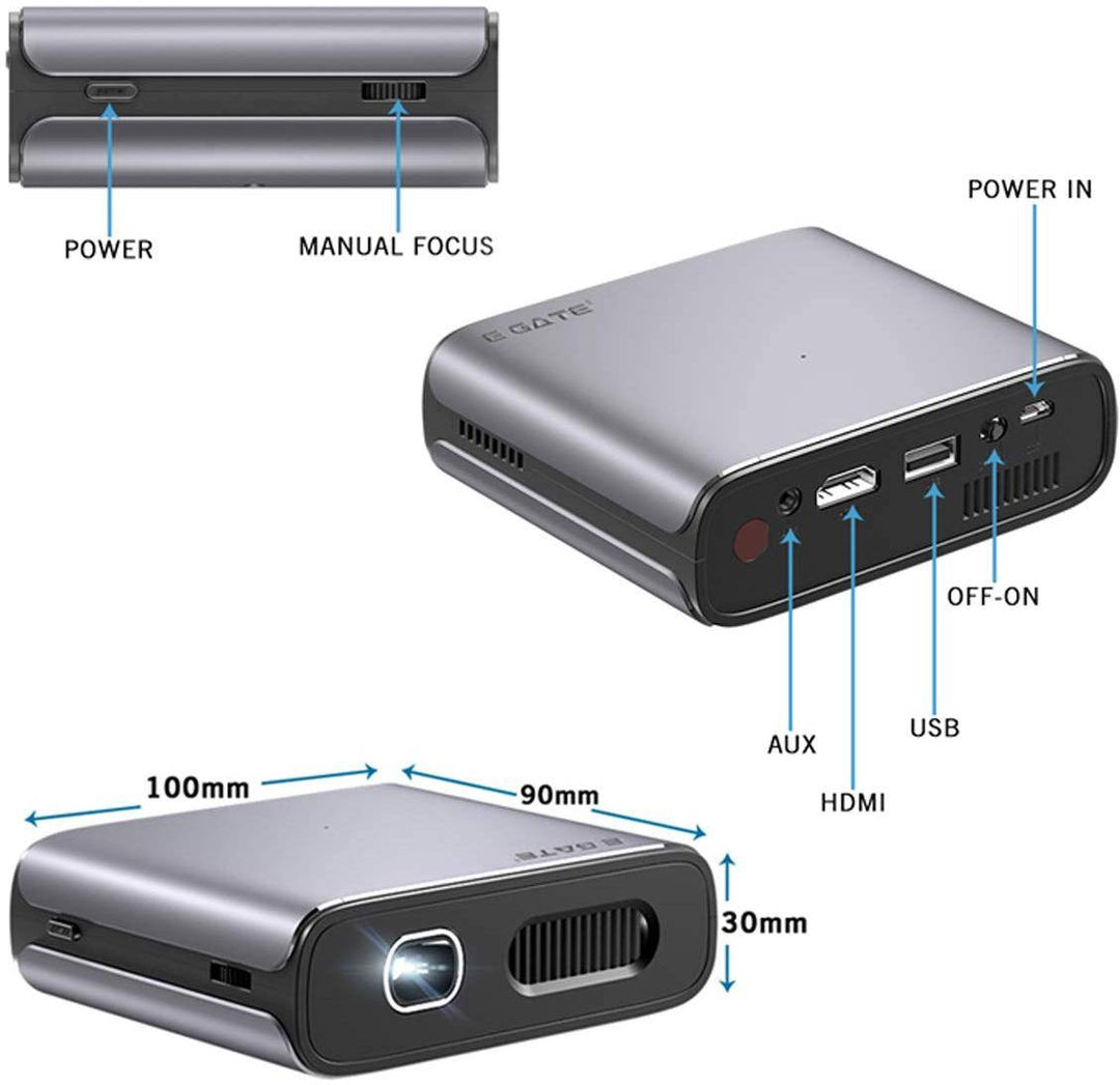 Egate X3 Mirroring Miracast/multiscreen Compact Dlp Pocket Size Projector
