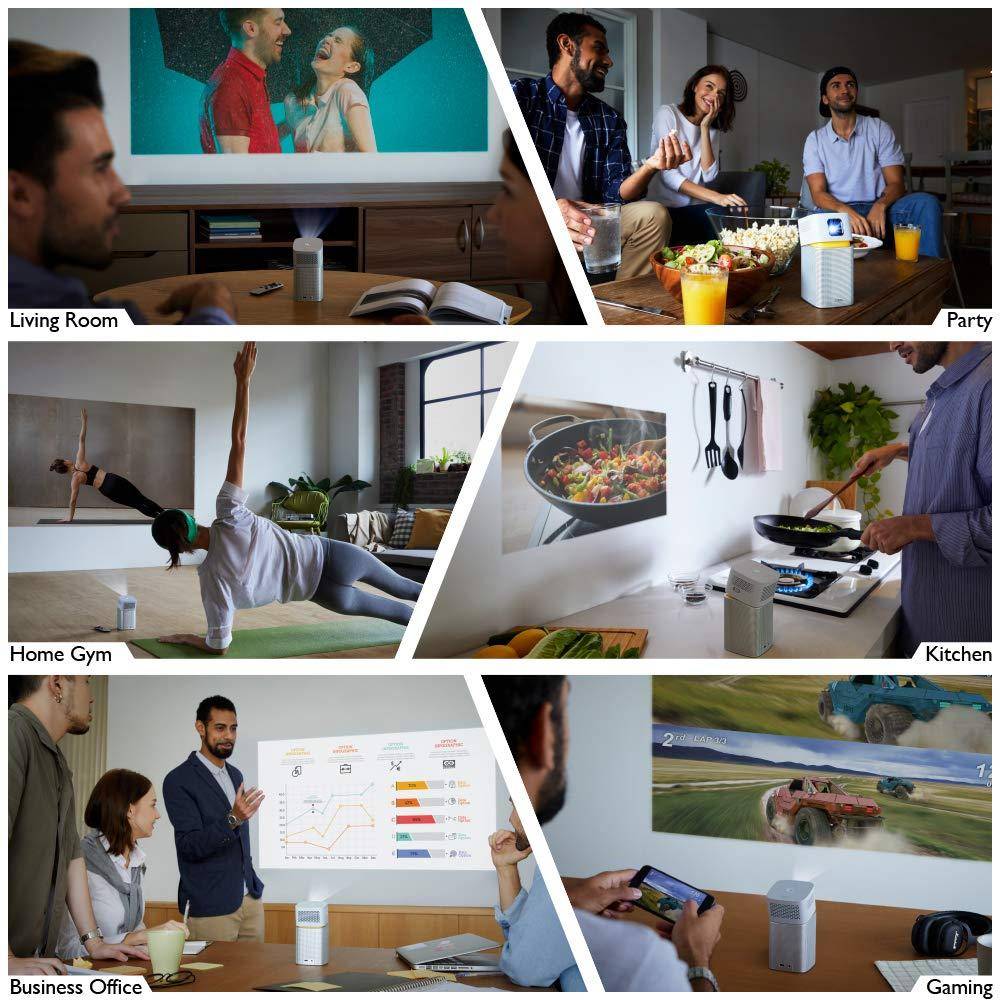 Benq Gv1 Portable Led Projector With Wi-fi And Bluetooth Speaker