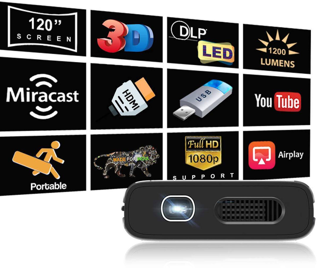 Egate X3 Mirroring Miracast/multiscreen Compact Dlp Pocket Size Projector