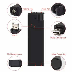 Spy Camera Stylish Electric Lighter With Full Hd Camera And Ir Led