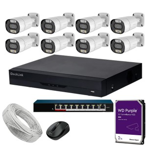 4 MP COLORVU WITH AUDIO IP CAMERA SET WITH 8 CHN NVR